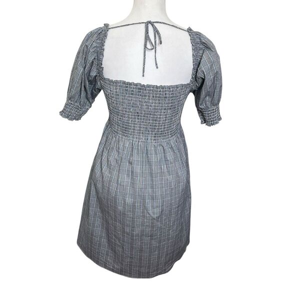 Hill House Athena Nap Dress Women’s Small Thai Check Plaid Cotton Mini Smocked - Picture 5 of 10